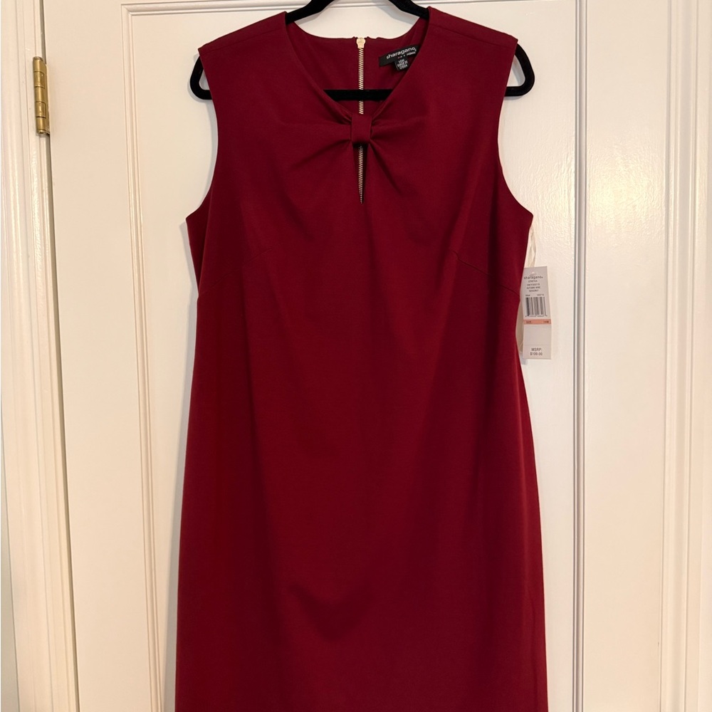 Sharagano Sleeveless Twist-Keyhole Sheath Dress 14W NWT